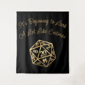 RPG Critmas | Gold Fantasy Tabletop Gamer Dice Wandteppich (Vorderseite)