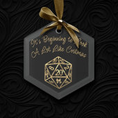RPG Critmas | Gold Retro Tabletop Roleplayer Dice Keramik Ornament