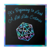 RPG Critmas | Holo Fantasy Tabletop Gamer Dice Fliese (Vorderseite)