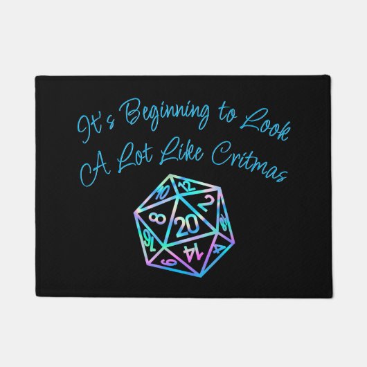 RPG Critmas | Holo Fantasy Tabletop Gamer Dice Fußmatte (Vorderseite)