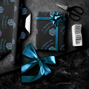 RPG Critmas   Holo Fantasy Tabletop Gamer Dice Geschenkpapier