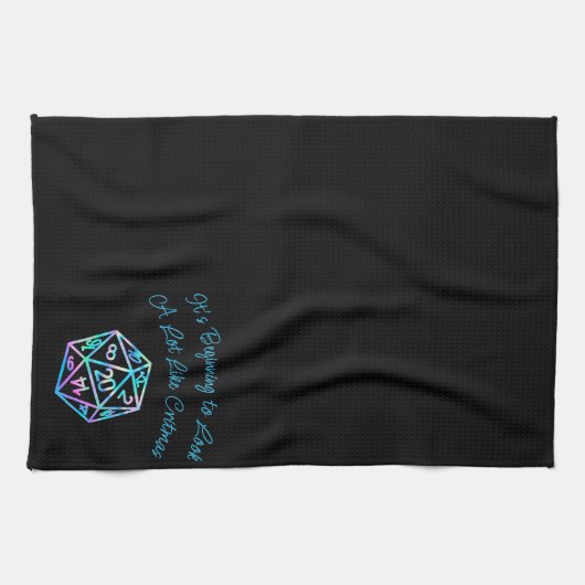 RPG Critmas | Holo Fantasy Tabletop Gamer Dice Geschirrtuch (Horizontal)