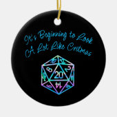 RPG Critmas | Holo Fantasy Tabletop Gamer Dice Keramik Ornament (Vorne)