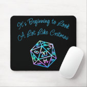 RPG Critmas | Holo Fantasy Tabletop Gamer Dice Mousepad (Mit Mouse)