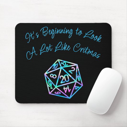 RPG Critmas | Holo Fantasy Tabletop Gamer Dice Mousepad (Mit Mouse)
