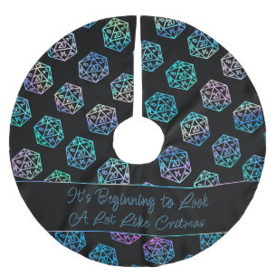 RPG Critmas Holo Fantasy Tabletop Gamer Dice Polyester Weihnachtsbaumdecke