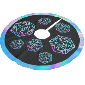 RPG Critmas | Holo Fantasy Tabletop Gamer Dice Polyester Weihnachtsbaumdecke (Schrägansicht)