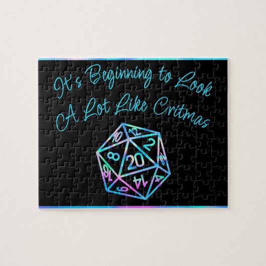 RPG Critmas | Holo Fantasy Tabletop Gamer Dice Puzzle (Horizontal)