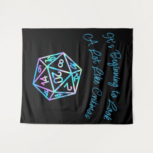 RPG Critmas | Holo Fantasy Tabletop Gamer Dice Wandteppich (Vorderseite (Horizontal))