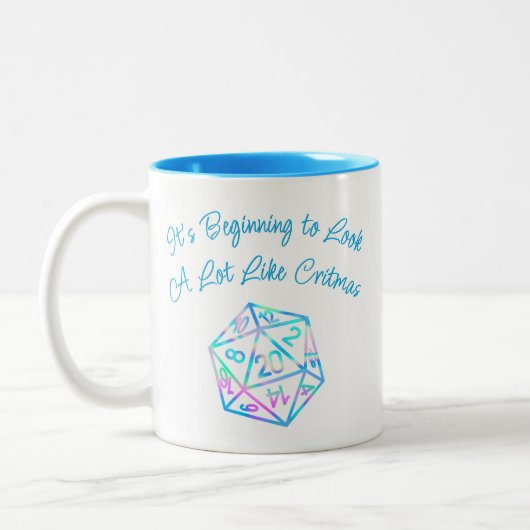 RPG Critmas | Holo Fantasy Tabletop Gamer Dice Zweifarbige Tasse (Links)