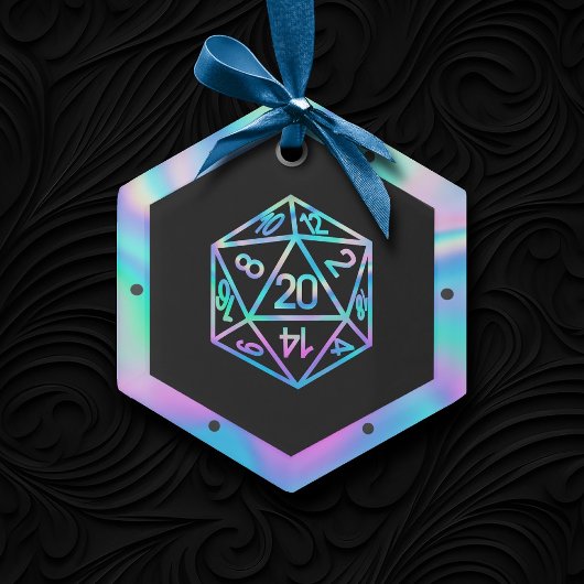 RPG Critmas | Holo Fantasy Tabletop PnP Gamer Dice Ornament Aus Glas