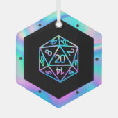 RPG Critmas | Holo Fantasy Tabletop PnP Gamer Dice Ornament Aus Glas (Vorderseite)