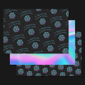 RPG Critmas | Holo Retro PnP Tabletop Gamer Dice Geschenkpapier Set