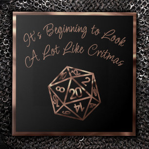 RPG Critmas   Kupfer Fantasy Tabletop Gamer Dice Fliese