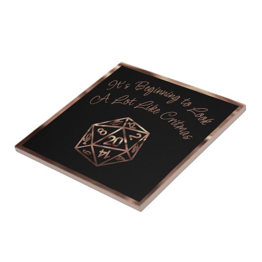 RPG Critmas | Kupfer Fantasy Tabletop Gamer Dice Fliese (Seite)