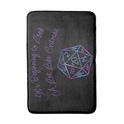 RPG Critmas | Nebula Fantasy Tabletop Gamer Dice Badematte (Vorderseite Vertikal)