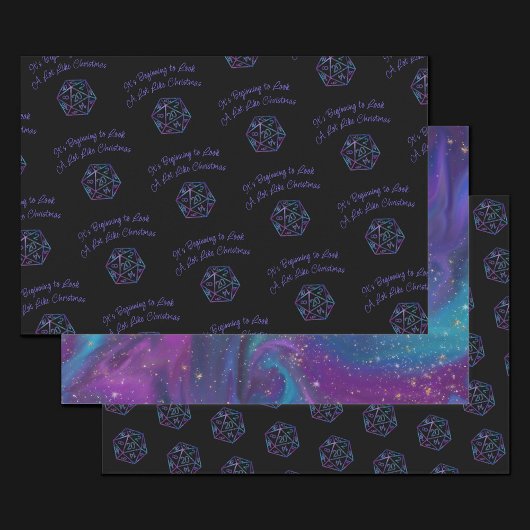 RPG Critmas | Nebula Fantasy Tabletop Gamer Dice Geschenkpapier Set