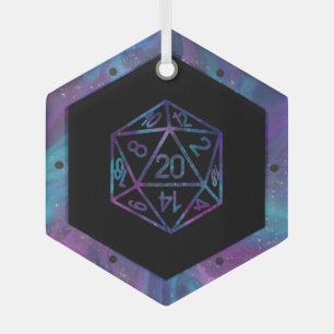 RPG Critmas   Nebula Fantasy Tabletop Gamer Dice Ornament Aus Glas