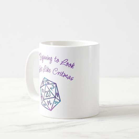 RPG Critmas | Nebula Tabletop PnP Role Player Dice Kaffeetasse (Vorderseite Links)