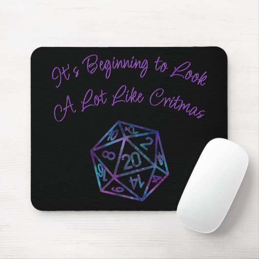 RPG Critmas | Nebula Tabletop PnP Role Player Dice Mousepad (Mit Mouse)