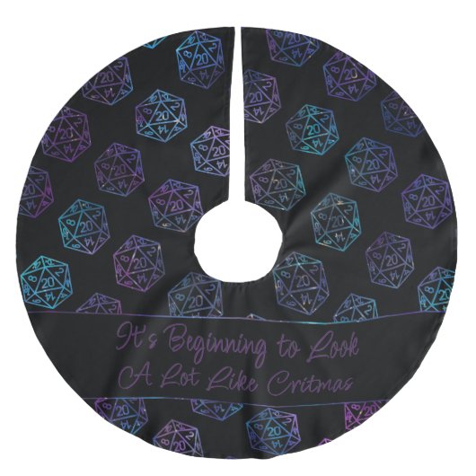 RPG Critmas | Nebula Tabletop PnP Roleplayer Dice Polyester Weihnachtsbaumdecke (Vorderseite)