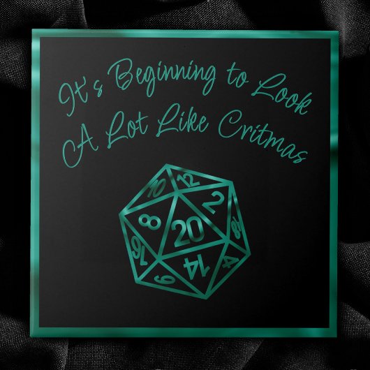 RPG Critmas | Neon Green Tabletop PnP Gamer Dice Fliese