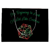 RPG Critmas | Neon Green Tabletop PnP Gamer Dice Große Geschenktüte (Rückseite)