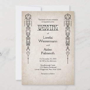 RPG D20 Color Gamer Wedding Einladung