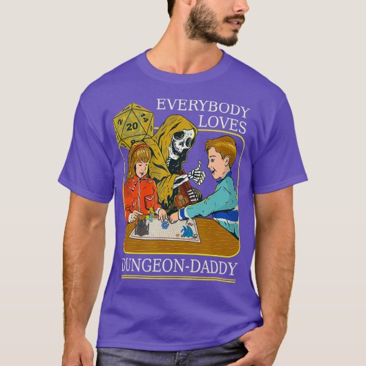 RPG D20 Dice Dungeon-Daddy Fantasy Pen and Paper T-Shirt (Vorderseite)