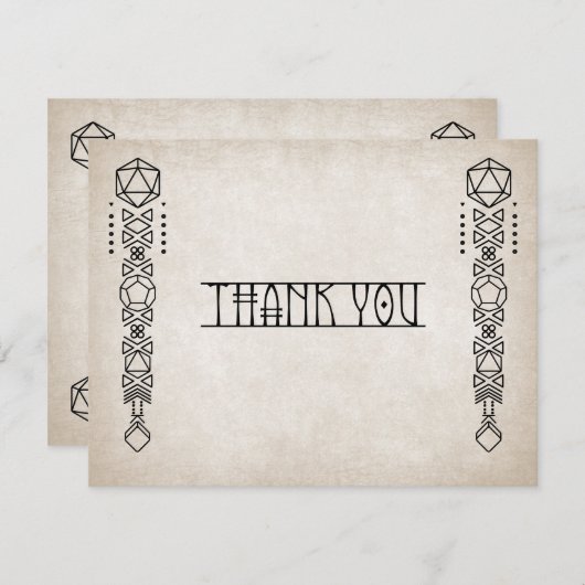 RPG D20 Gamer Wedding Dankeskarte (Vorne/Hinten)