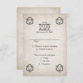 RPG D20 Gamer Wedding RSVP Karte (Vorne/Hinten)