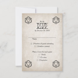 RPG D20 Gamer Wedding RSVP Karte