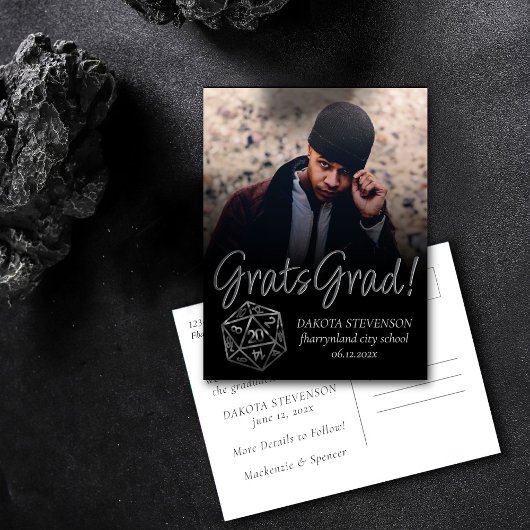 RPG Dice | Abschluss für Retro-Tabletop Ankündigungspostkarte