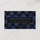 RPG Dice | Blue Fantasy Tabletop Gamer Branding Visitenkarte (Vorderseite)