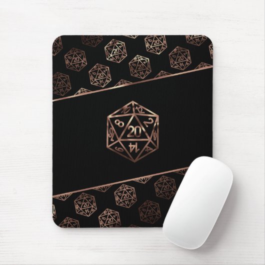 RPG Dice | Blue Old School Tabletop Role Player Mousepad (Mit Mouse)