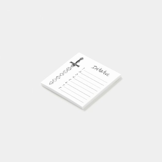 RPG Dice | Classic Tabletop DM Initiative Tracker Post-it Klebezettel (angewinkelt)