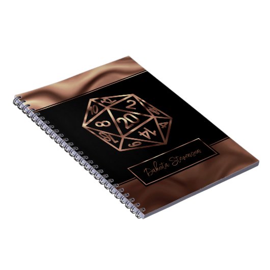 RPG Dice | Copper Fantasy Tabletop Gamer-Charakter Notizblock (Rechte Seite)
