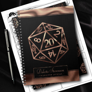 RPG Dice Copper Fantasy Tabletop Gamer-Charakter Notizblock