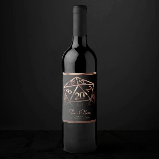 RPG Dice | Copper Fantasy Tabletop Gamer Vielen Da Weinetikett