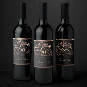 RPG Dice   Copper Fantasy Tabletop Gamer Vielen Da Weinetikett