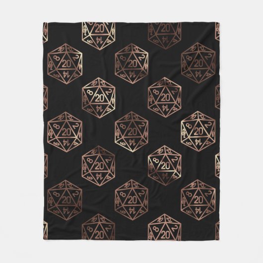 RPG Dice | Copper Old School Tabletop Roleplayer Fleecedecke (Vorderseite)