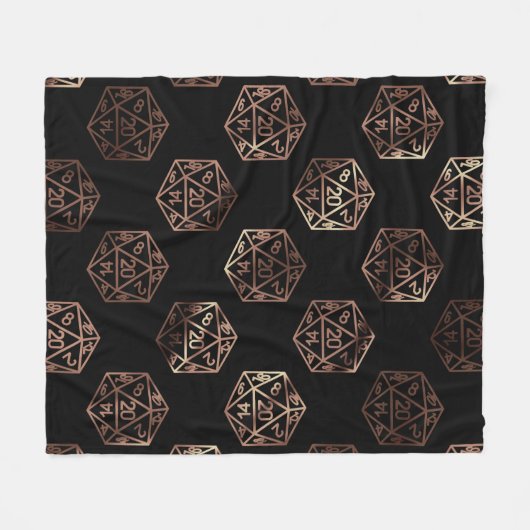 RPG Dice | Copper Old School Tabletop Roleplayer Fleecedecke (Vorderseite (Horizontal))