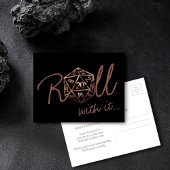 RPG Dice | Datum der Änderung des Kupfer-Tabletop- Postkarte