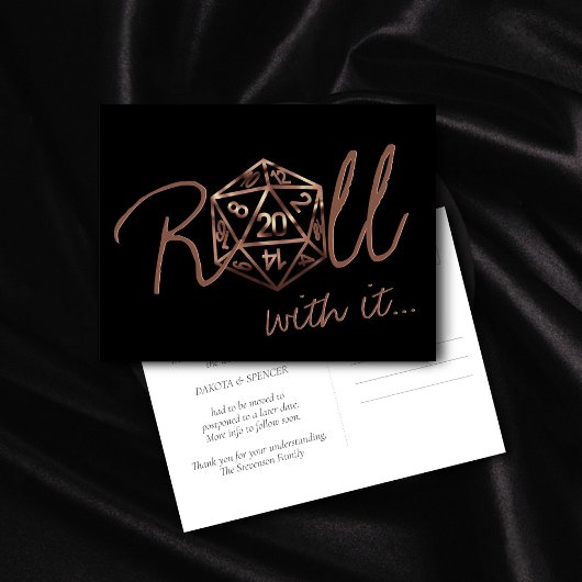 RPG Dice | Datum der Änderung des Kupfer-Tabletop- Postkarte