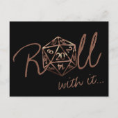 RPG Dice | Datum der Änderung des Kupfer-Tabletop- Postkarte (Vorderseite)