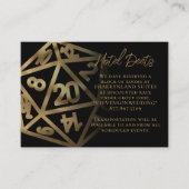 RPG Dice | Details zu Gold Fantasy Tabletop Gamer Begleitkarte (Vorderseite)