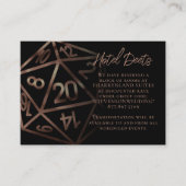 RPG Dice | Details zum Kupfer Fantasy Tabletop Gam Begleitkarte (Vorderseite)