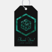 RPG Dice | Emerald Fantasy Tabletop Gamer Custom Geschenkanhänger (Rückseite)