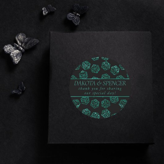 RPG Dice | Emerald Fantasy Tabletop Gamer Custom Runder Aufkleber