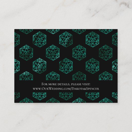 RPG Dice | Emerald Fantasy Tabletop Gamer Details Begleitkarte (Rückseite)